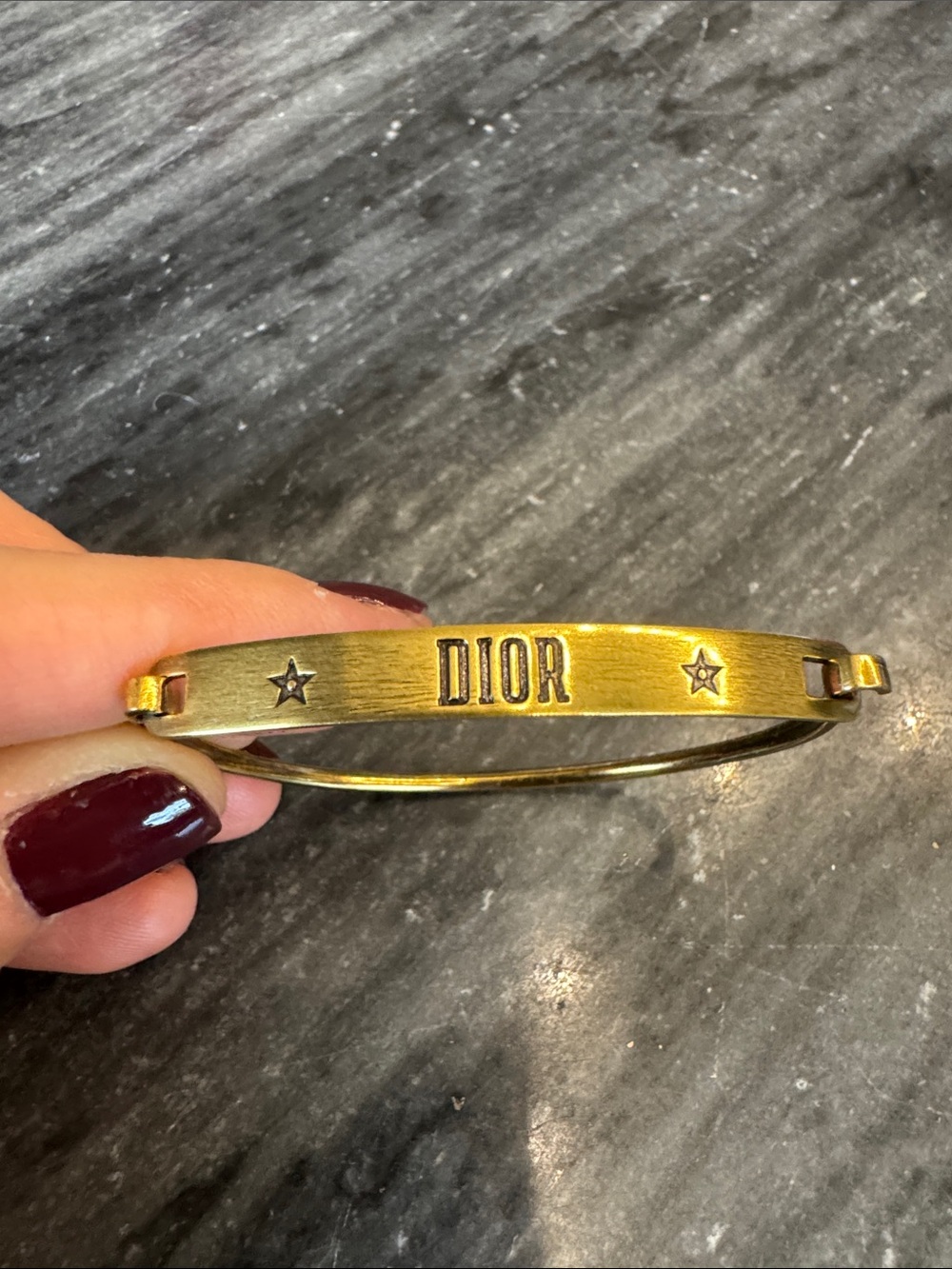 Dior Gold Logo Star Bangle Bracelet - Women's Accessory